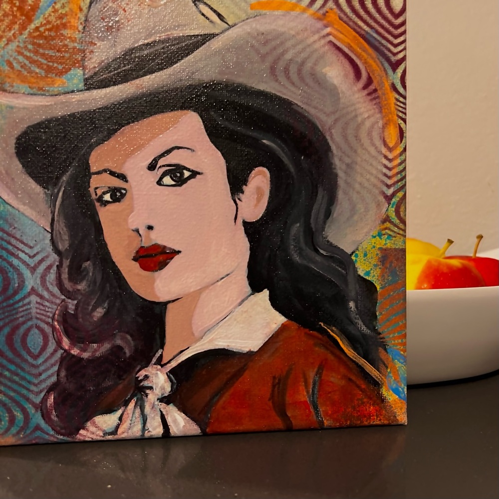 Original acrylic & oil painting 8”x8”